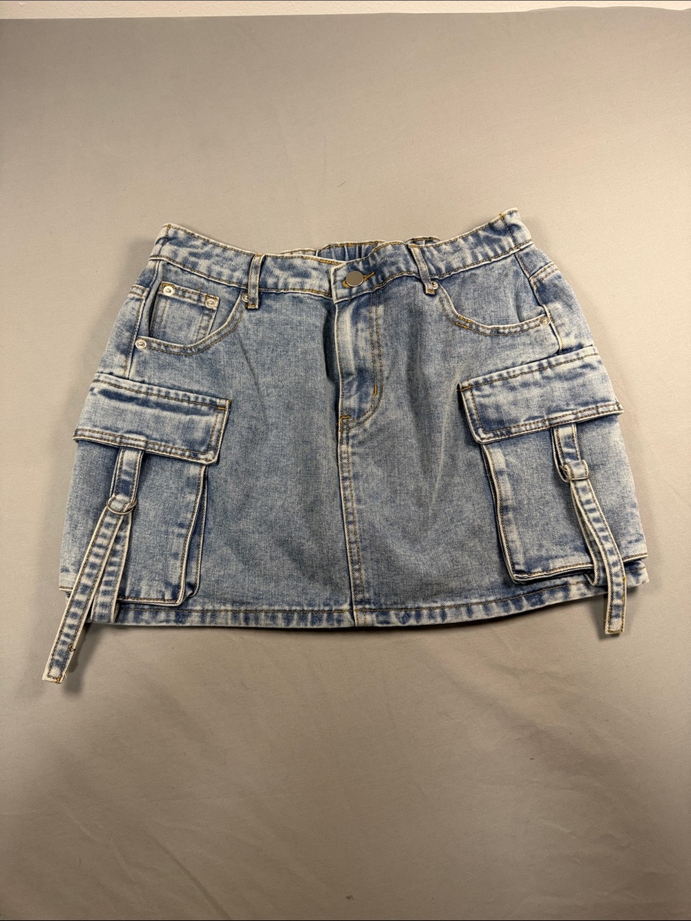 Light Blue Riley & James Cargo Mini Skirt